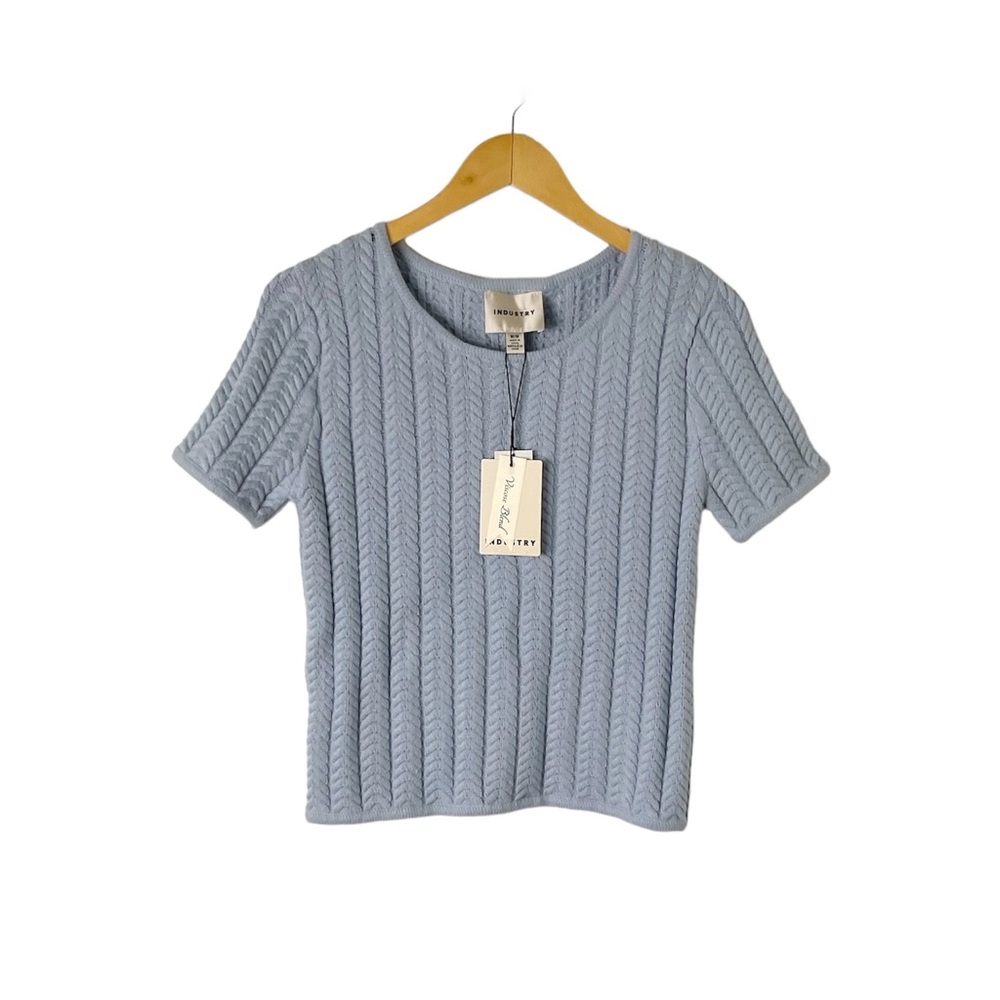 Industry‎ Low Tide Cable Knit Short Sleeve Sweater Size Medium